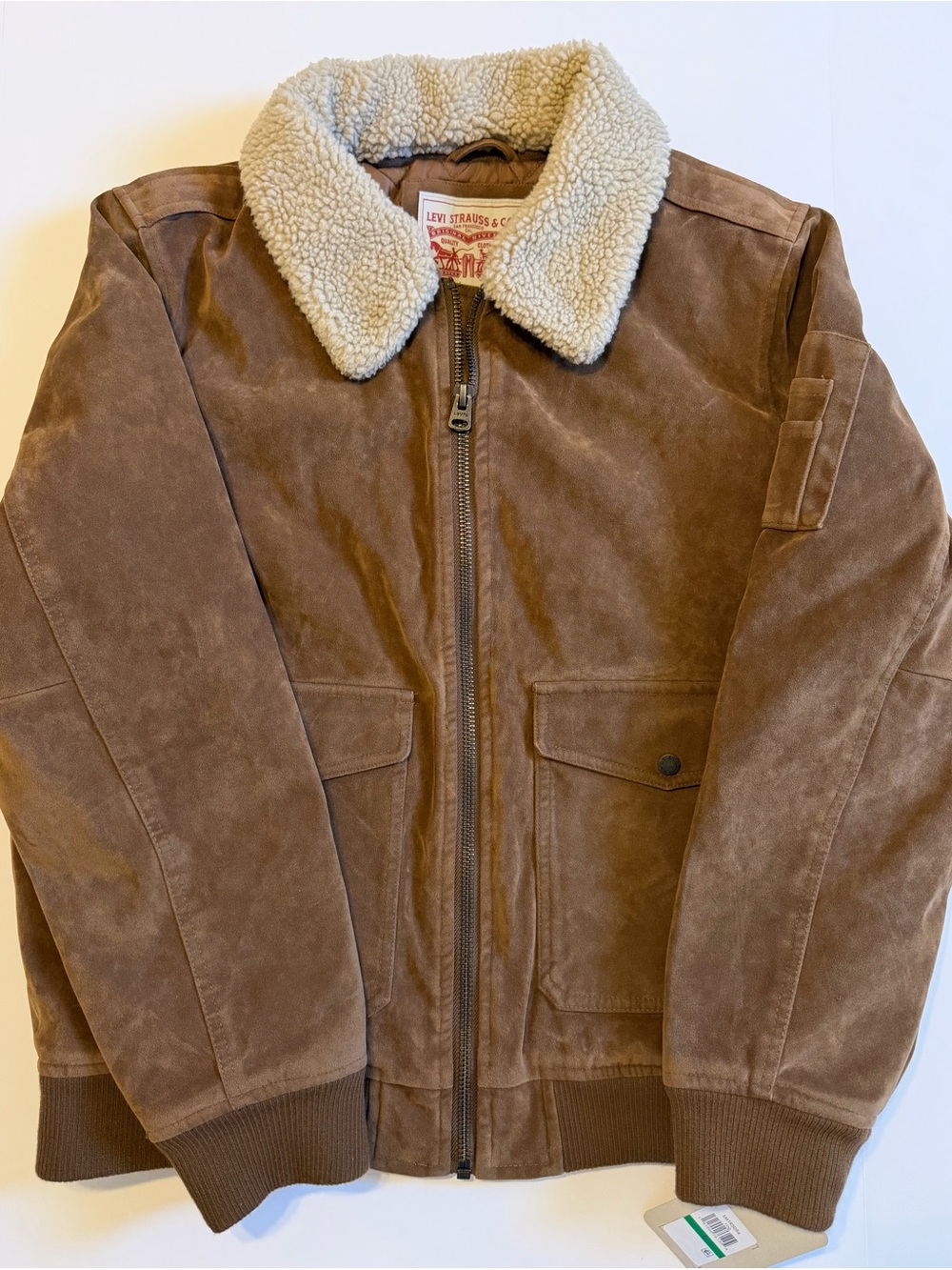 Levi's Men’s Brown Jacket with Cream Sherpa Collar